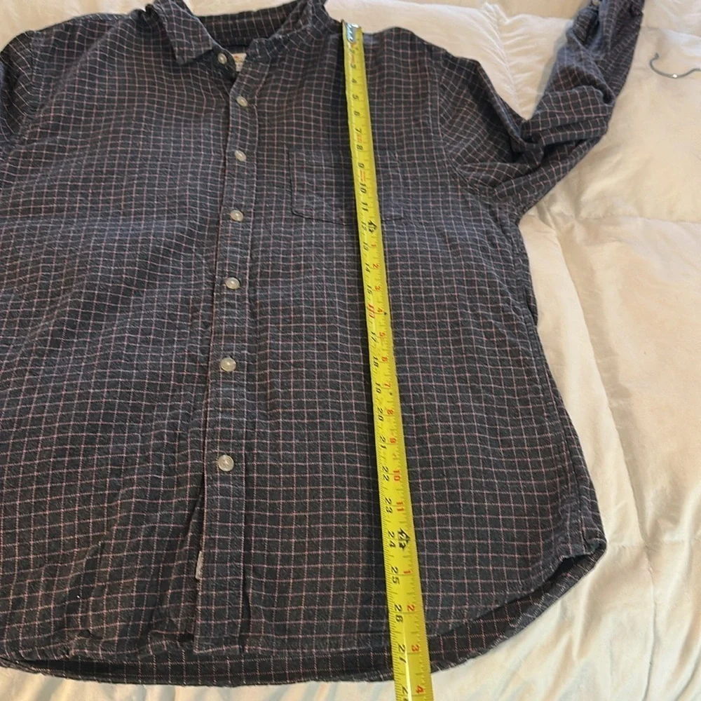 Marine Layer Men's Black Checkered Button Down Shirt Size Small 100% cotton